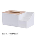 Multifunction Tissue Box Organizer with Bamboo Lid