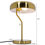 Modern Bedside Table Lamp with Pull Chain – Gold