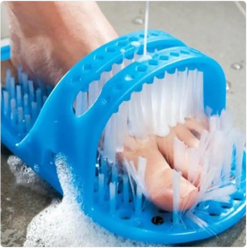 Shower Foot Scrubber Slippers – Hands-Free Cleaning & Massage