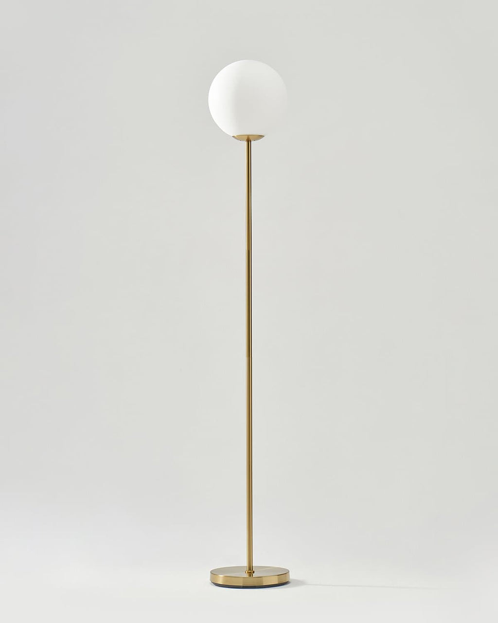 Globe LED Floor Lamp – Brass & Frosted Glass