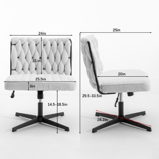 Armless Office Desk Chair – No Wheels (Blue)