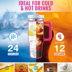 40 oz Stainless Steel Spill-Proof Insulated Tumbler with Straw