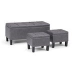 3-Piece Tufted Storage Ottoman Set – Multiple Colors
