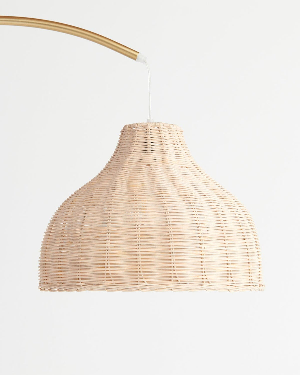 Arc Floor Lamp with Wicker Shade – Color Options