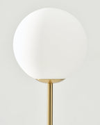 Globe LED Floor Lamp – Brass & Frosted Glass