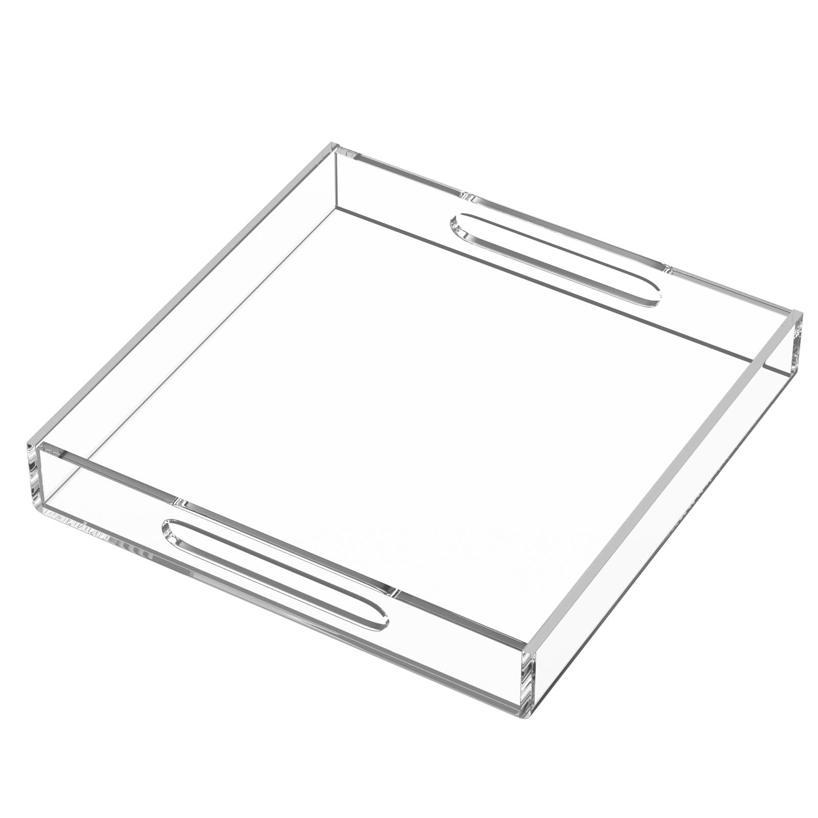 Acrylic Serving Tray with Handles – Hiimiei (10 × 10, Clear)