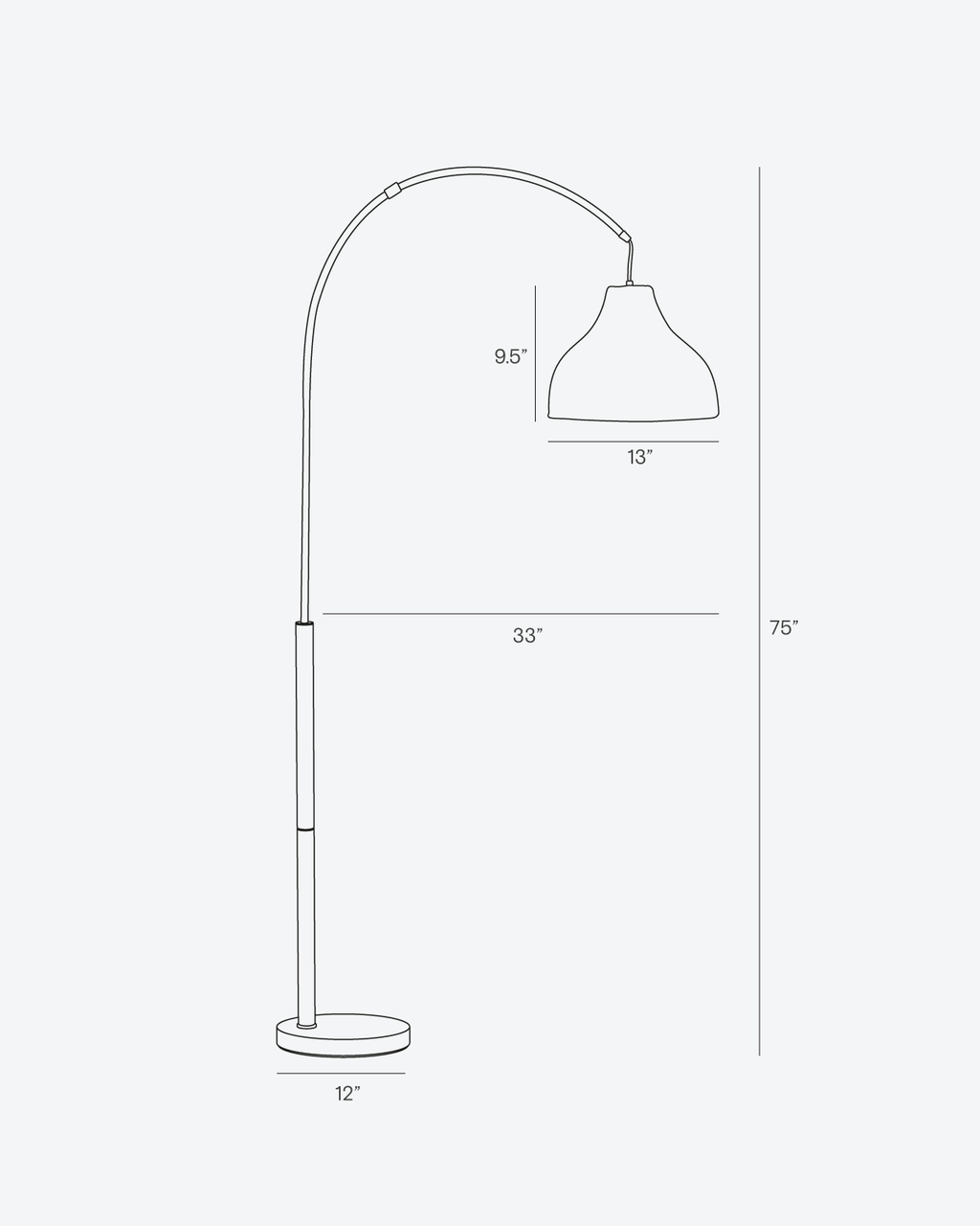 Arc Floor Lamp with Wicker Shade – Color Options