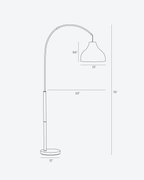 Arc Floor Lamp with Wicker Shade – Color Options