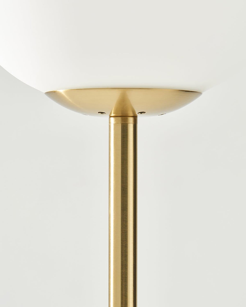 Globe LED Floor Lamp – Brass & Frosted Glass