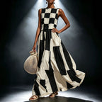 Round Neck Sleeveless Loose Maxi Dress