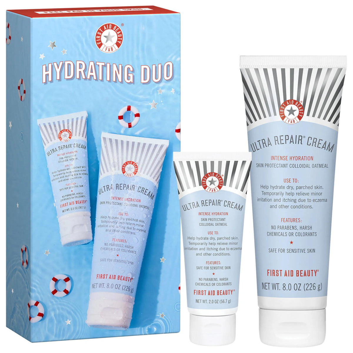 First Aid Beauty Ultra Repair Cream Hydrating Duo – 2 oz + 8 oz