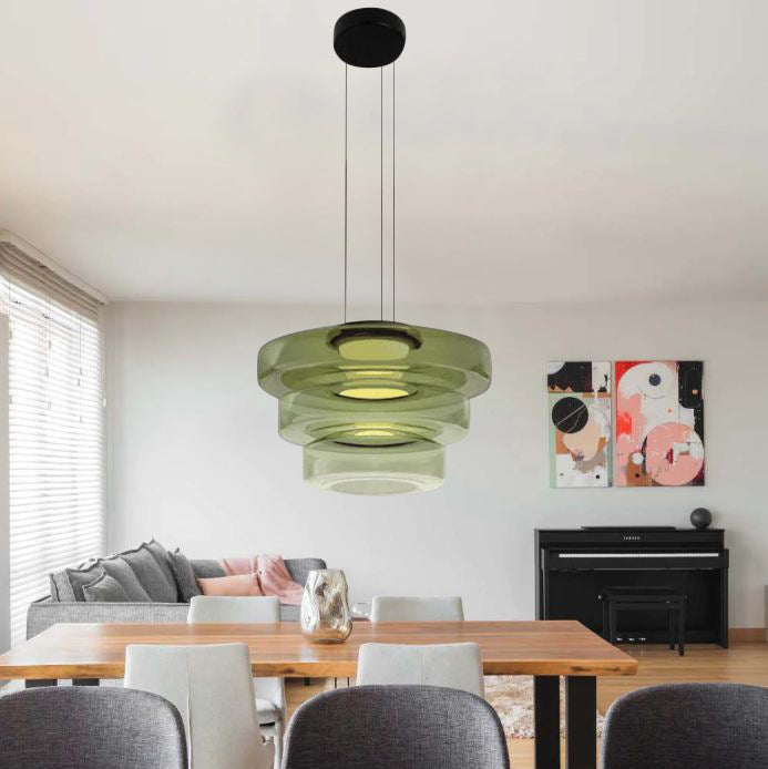 Bauhaus Layered Glass Pendant Light – Modern Ceiling Fixture