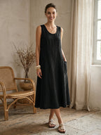 Women’s Relaxed Linen Midi Dress