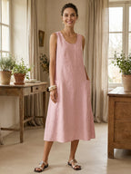 Women’s Relaxed Linen Midi Dress