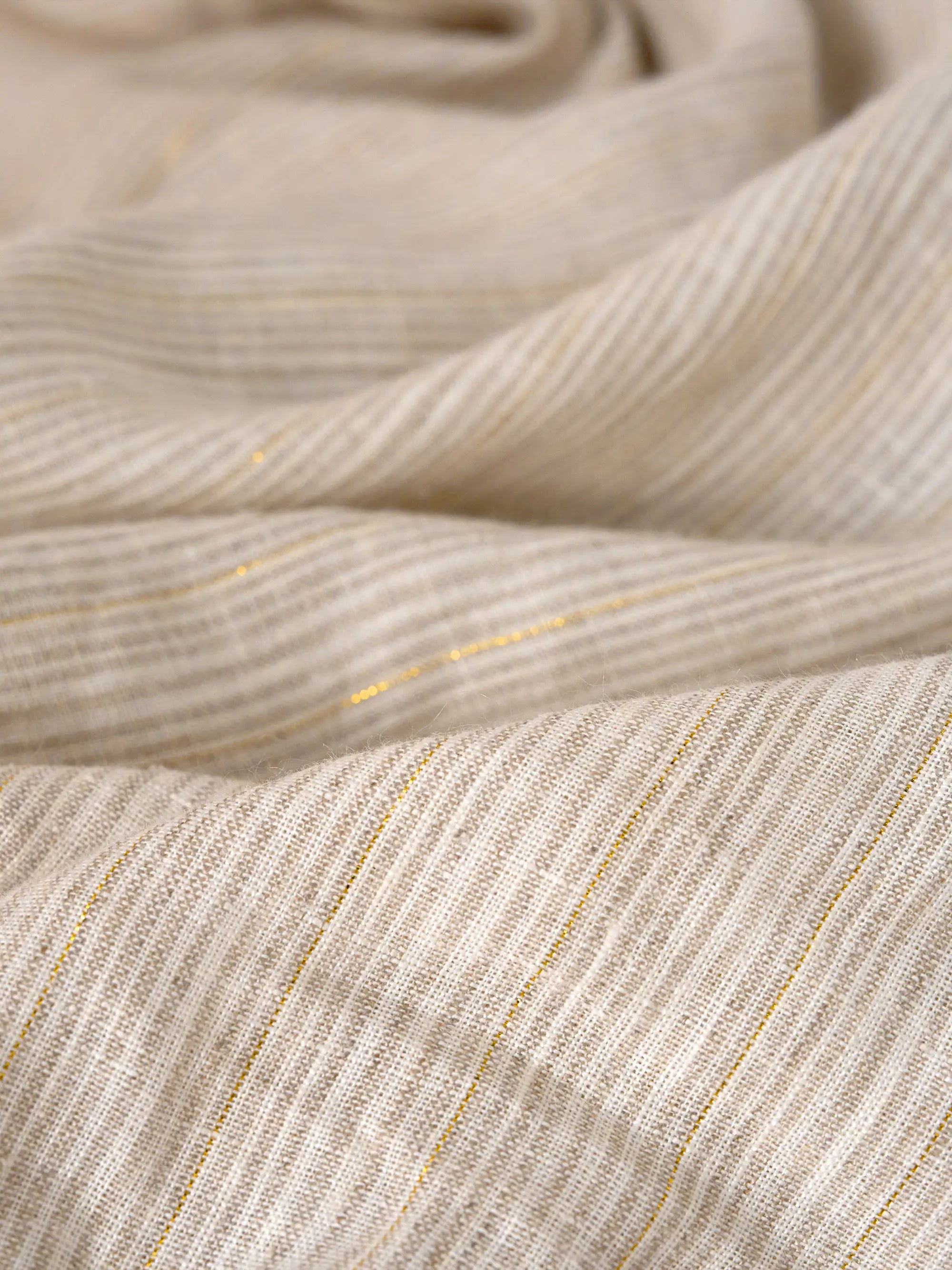Women’s Striped Linen Elastic-Waist Dress