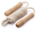 Kids Adjustable Cotton Jump Rope – Wooden Handle (Homello, White)