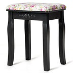 Vanity Stool – Floral Upholstered, Color Options