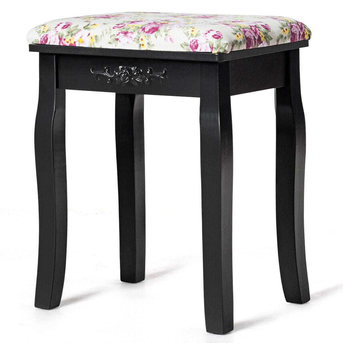 Vanity Stool – Floral Upholstered, Color Options
