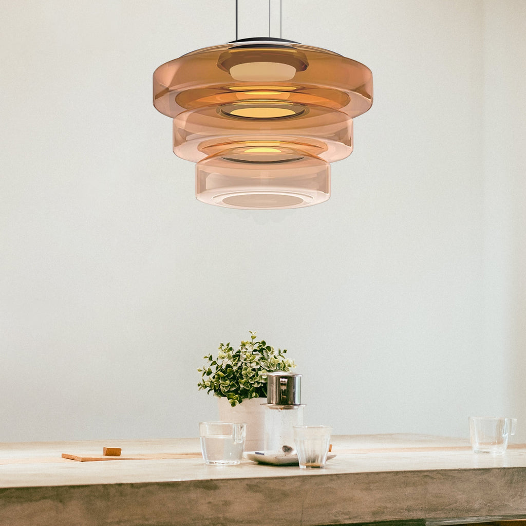 Bauhaus Layered Glass Pendant Light – Modern Ceiling Fixture