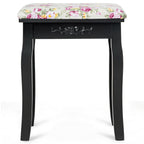 Vanity Stool – Floral Upholstered, Color Options