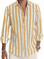 Men’s Striped Loose-Fit Long Sleeve Shirt