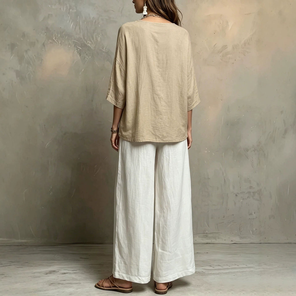 Bohemian Three-Quarter Sleeve Relaxed Top