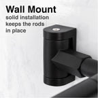 Double Curved Shower Rod – Adjustable 44" to 70", Matte Black