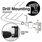 Double Curved Shower Rod – Adjustable 44" to 70", Matte Black