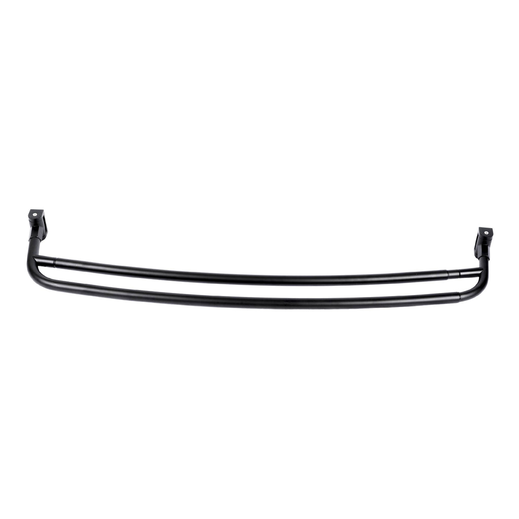 Double Curved Shower Rod – Adjustable 44" to 70", Matte Black