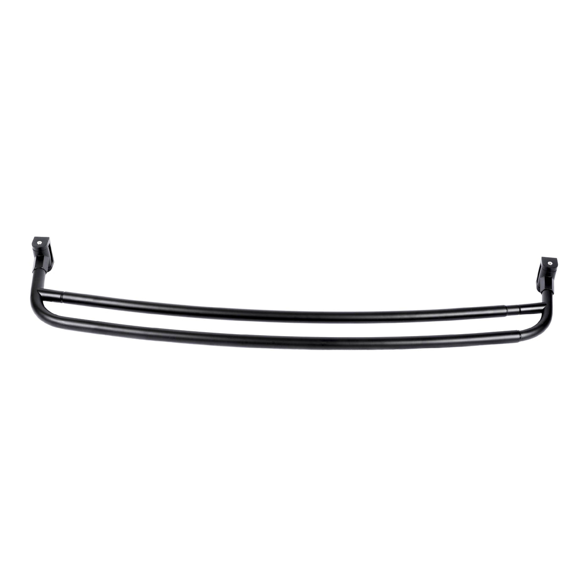 Double Curved Shower Rod – Adjustable 44" to 70", Matte Black
