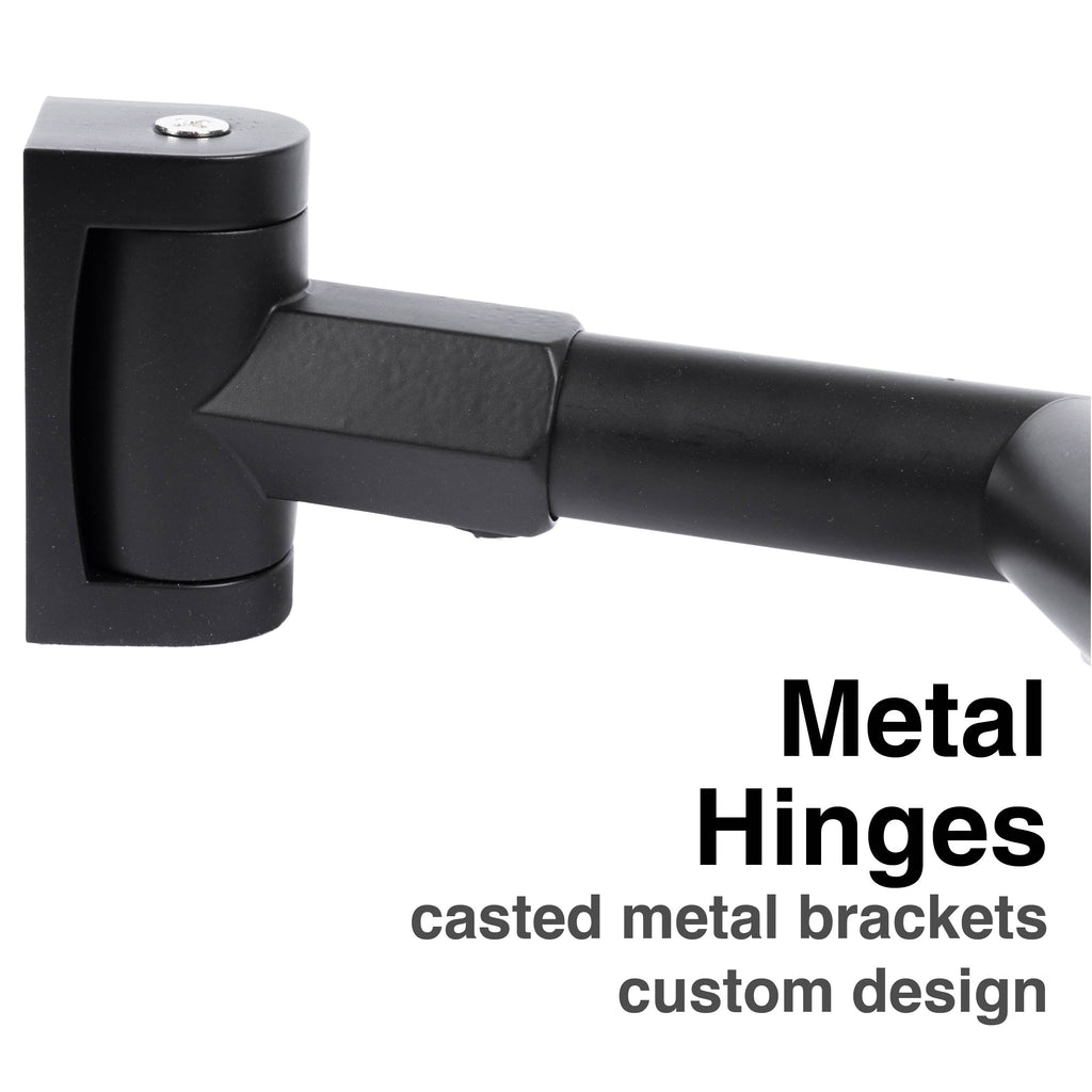 Double Curved Shower Rod – Adjustable 44" to 70", Matte Black