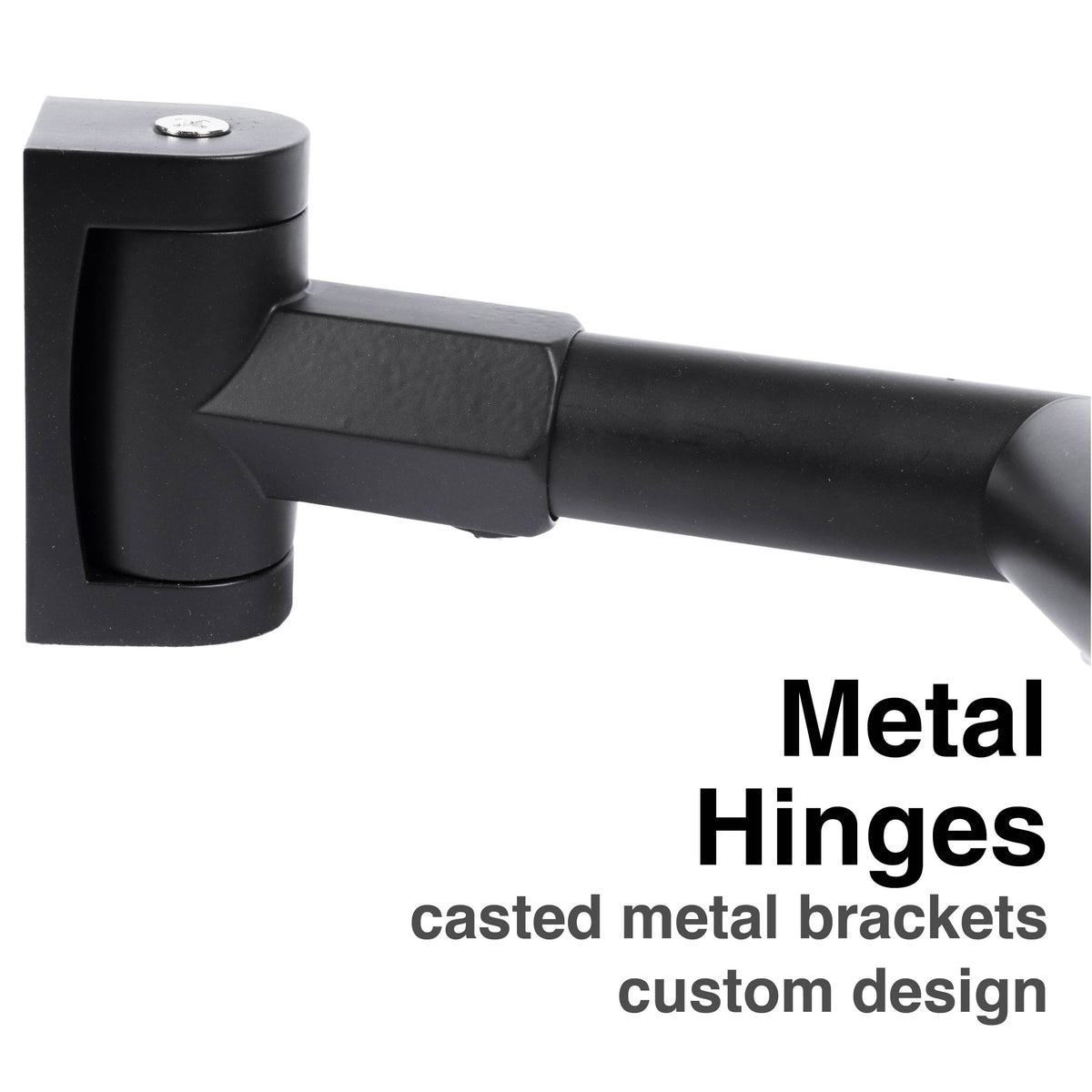 Double Curved Shower Rod – Adjustable 44" to 70", Matte Black