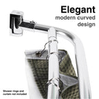 Double Curved Shower Rod – Adjustable 44" to 70", Chrome