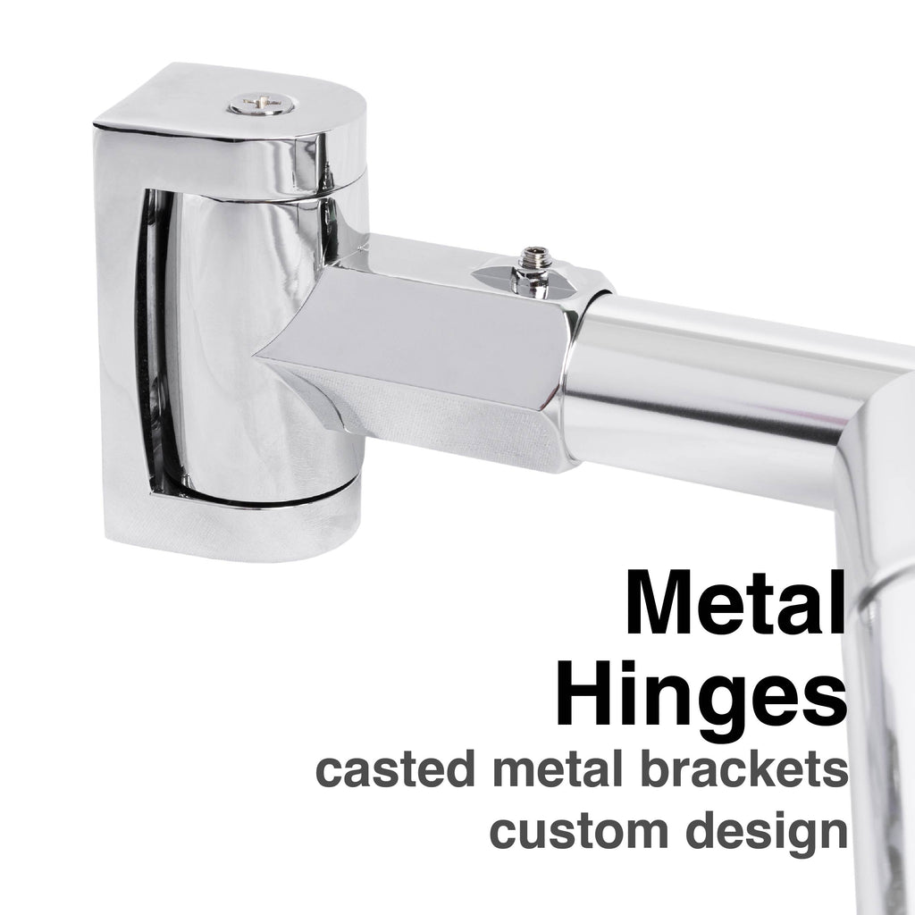 Double Curved Shower Rod – Adjustable 44" to 70", Chrome