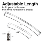 Double Curved Shower Rod – Adjustable 44" to 70", Chrome