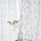 Pastoral Sheer Embroidered Curtain – Light-Filtering Design
