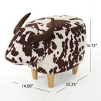 Cow-Shaped Accent Ottoman Footstool – Color options