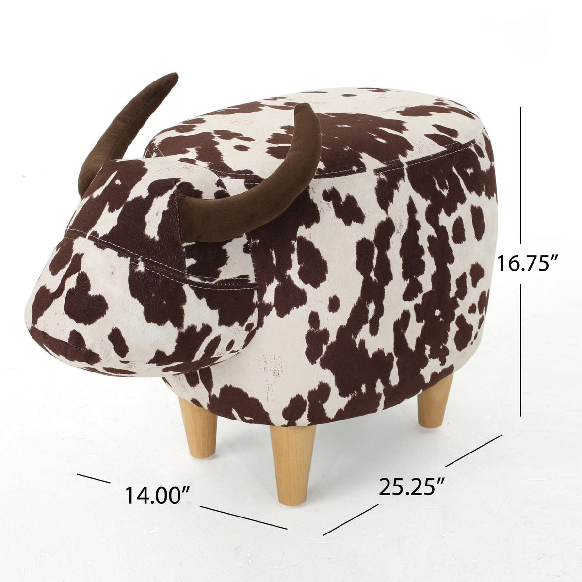 Cow-Shaped Accent Ottoman Footstool – Color options