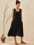 Women’s Relaxed Linen Midi Dress