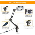 8X LED Magnifying Desk Lamp with Stand & Clamp – Black