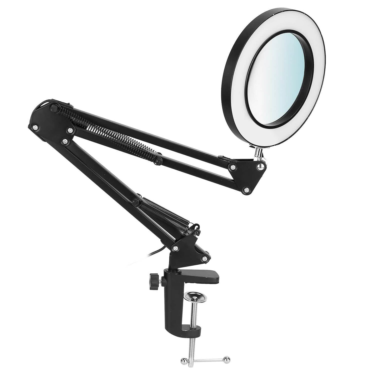 8X LED Magnifying Desk Lamp with Stand & Clamp – Black