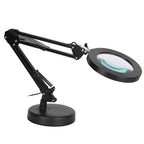 8X LED Magnifying Desk Lamp with Stand & Clamp – Black
