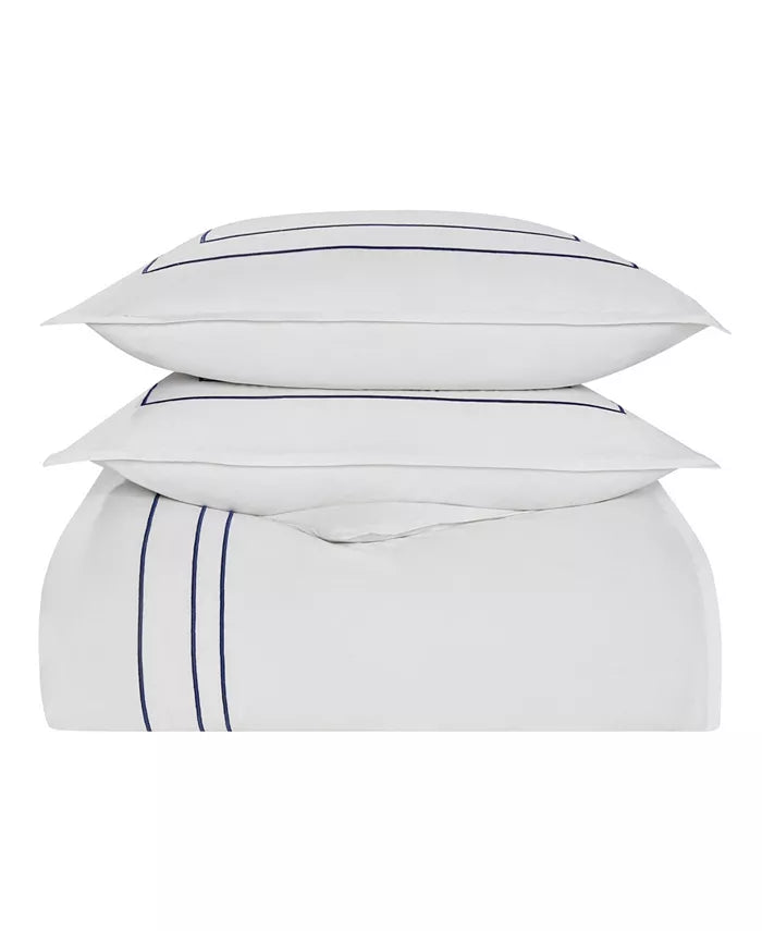 Nautica Alden White Embroidered 2-Piece Duvet Cover Set – Twin