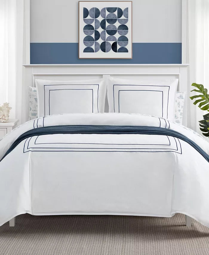 Nautica Alden White Embroidered 2-Piece Duvet Cover Set – Twin