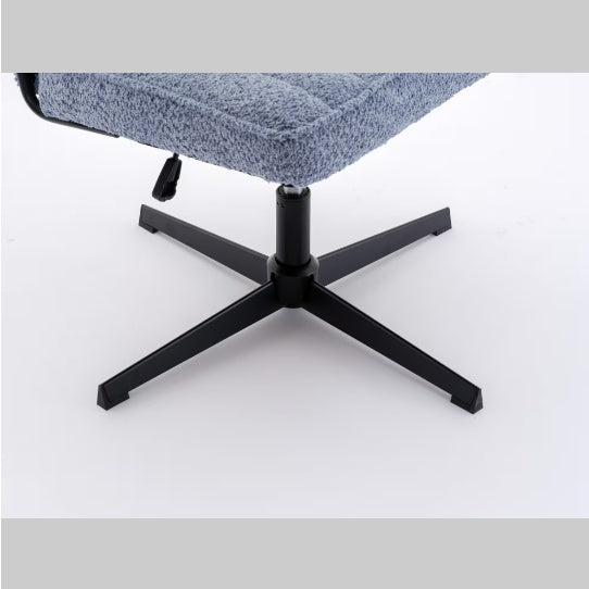 Armless Office Desk Chair – No Wheels (Blue)