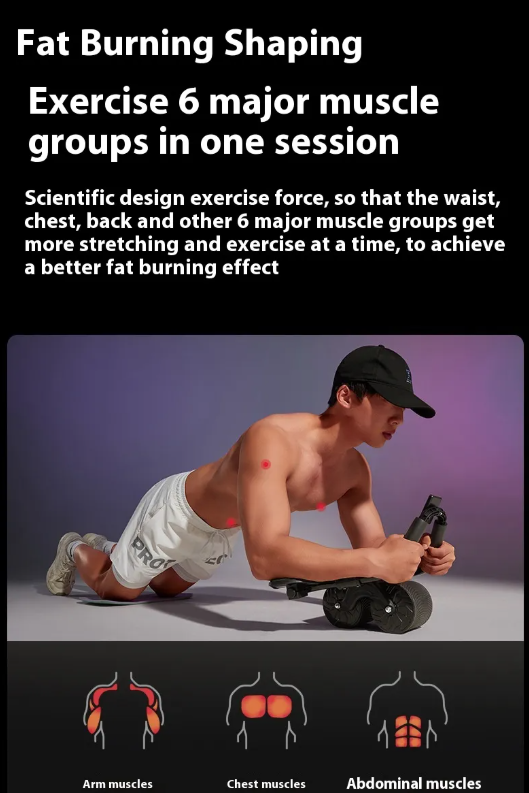 Automatic Rebound Abdominal Wheel – Core Trainer (Stability Assist)