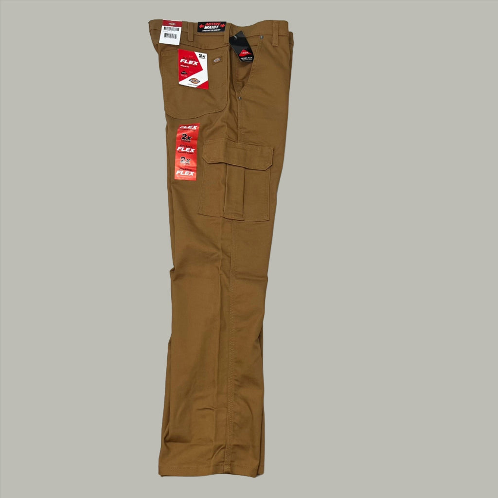 Men’s Dickies Flex Regular Fit Cargo Pants – Stonewashed Brown Duck
