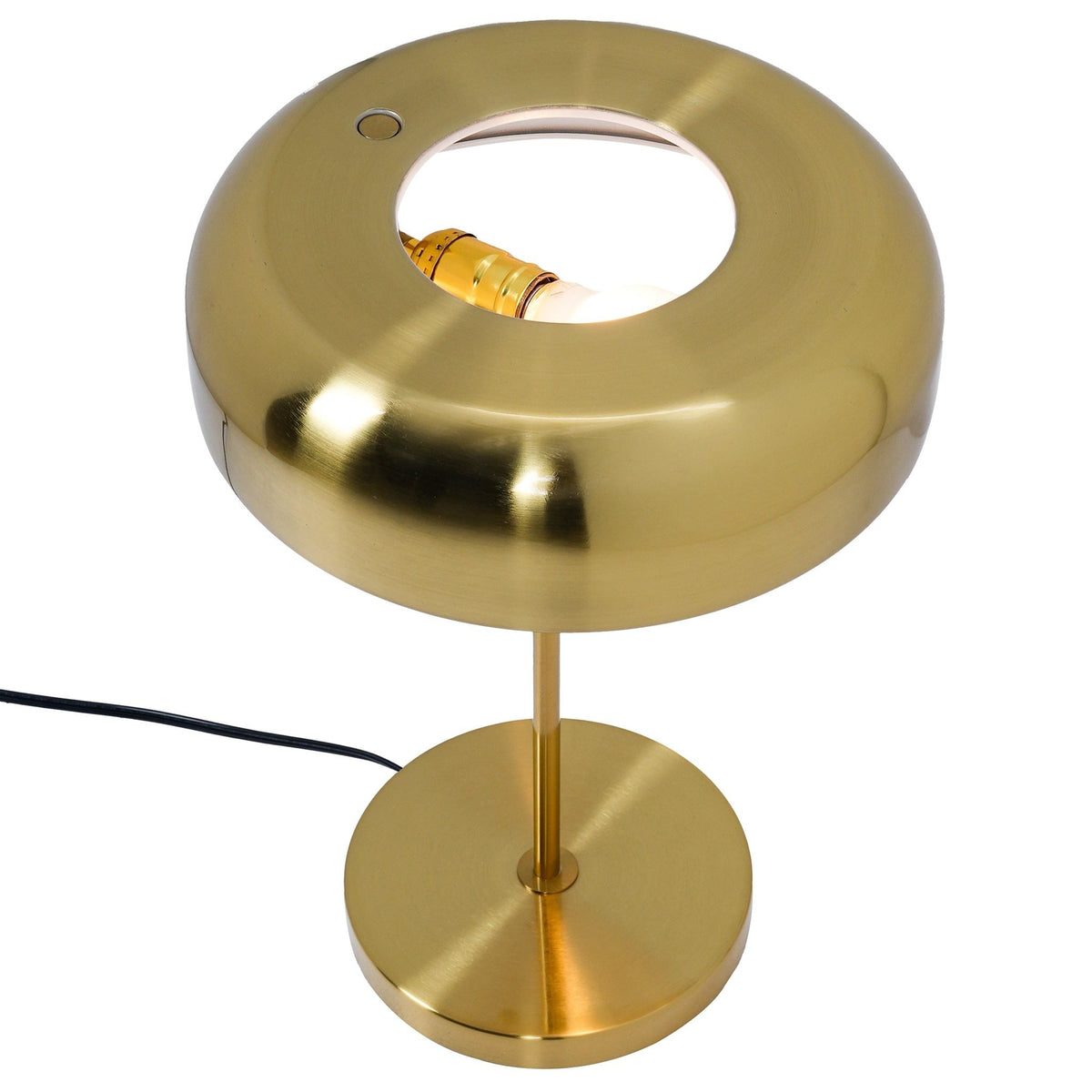 Modern Bedside Table Lamp with Pull Chain – Gold