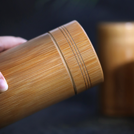 Mini Bamboo Tea Canister with Sealed Storage Box