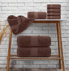 8-Piece Combed Cotton Towel Set (Brown)